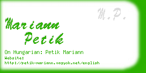 mariann petik business card